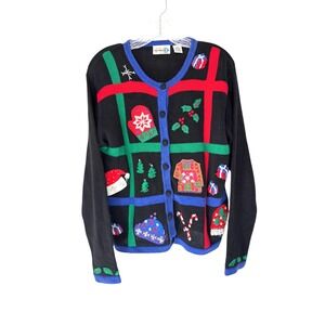 Paul Harris‎ Design Cardigan Holiday Christmas Festive Knit Vintage Medium
